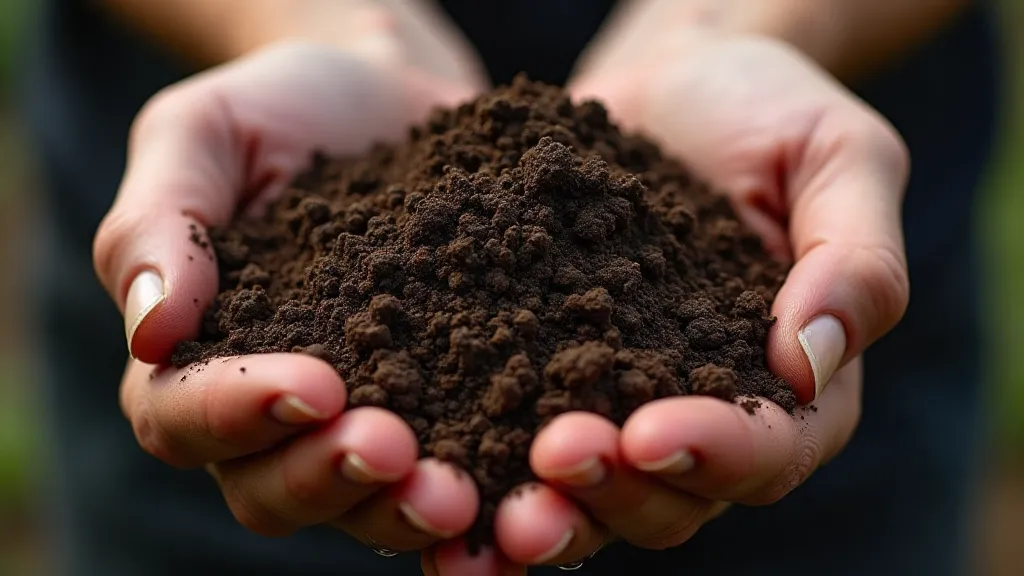 Rich, dark compost in a hand