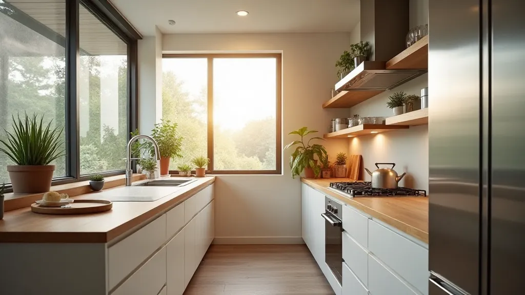 Bright kitchen with energy-efficient appliances