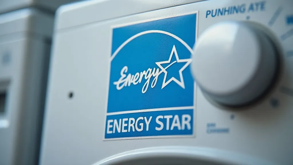 Energy Star label on washing machine