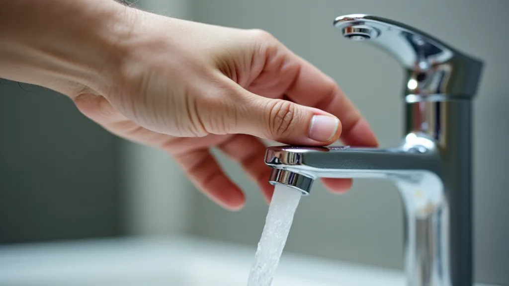 Hand turning off a faucet