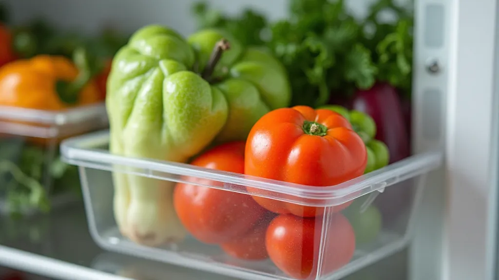 Organized refrigerator with fresh produce
