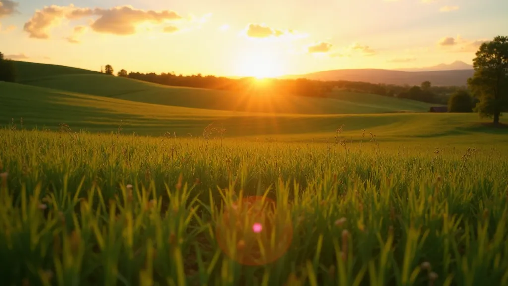 A panoramic view of a lush, green local farm with rows of crops.