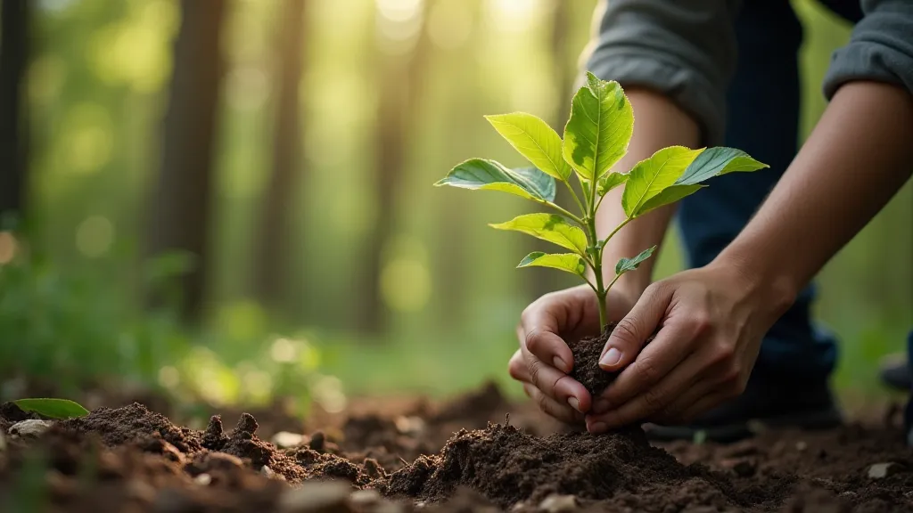 Planting a tree seedling